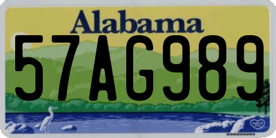 AL license plate 57AG989