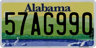 AL license plate 57AG990