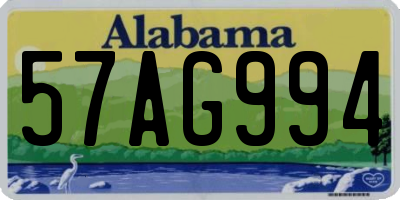AL license plate 57AG994