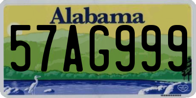 AL license plate 57AG999