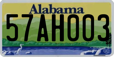 AL license plate 57AH003