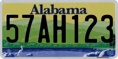 AL license plate 57AH123