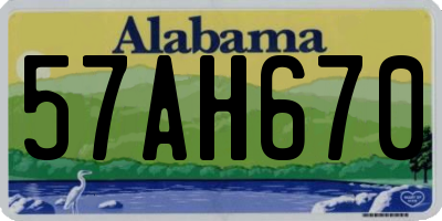 AL license plate 57AH670