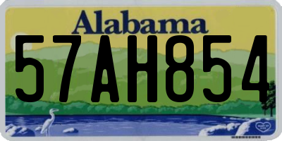 AL license plate 57AH854