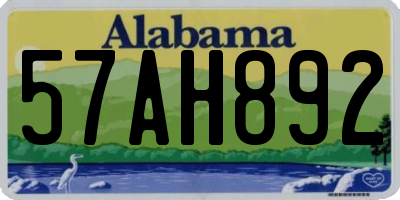 AL license plate 57AH892
