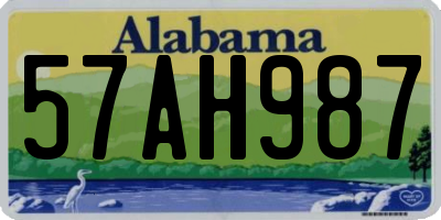 AL license plate 57AH987
