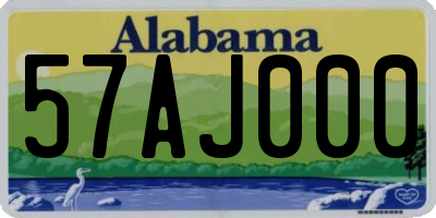 AL license plate 57AJ000