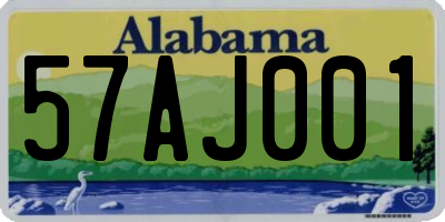 AL license plate 57AJ001