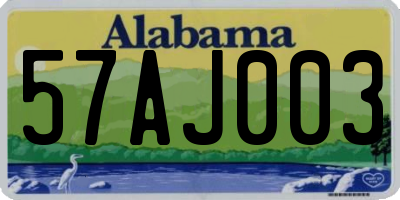 AL license plate 57AJ003