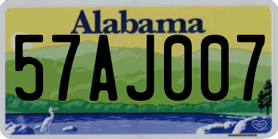AL license plate 57AJ007