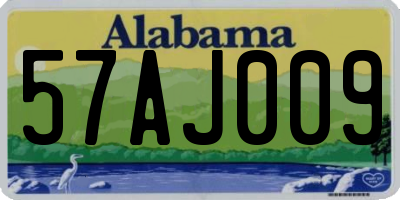 AL license plate 57AJ009