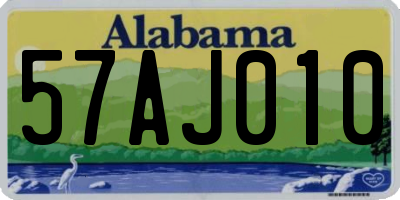 AL license plate 57AJ010