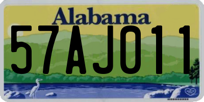AL license plate 57AJ011