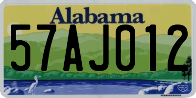 AL license plate 57AJ012