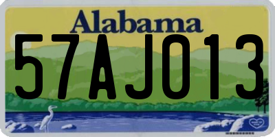 AL license plate 57AJ013