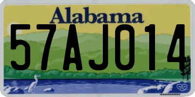 AL license plate 57AJ014