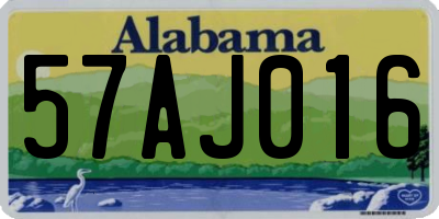 AL license plate 57AJ016