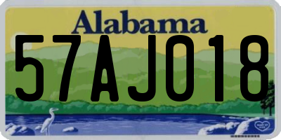 AL license plate 57AJ018