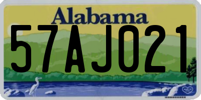 AL license plate 57AJ021