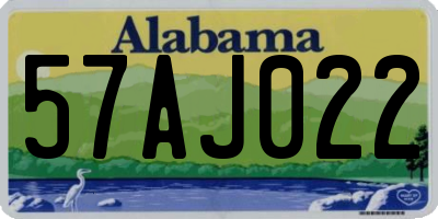 AL license plate 57AJ022