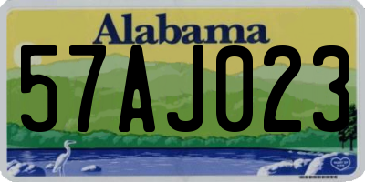 AL license plate 57AJ023