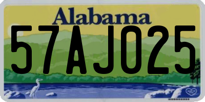AL license plate 57AJ025