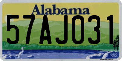 AL license plate 57AJ031