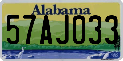 AL license plate 57AJ033