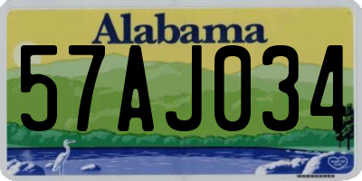 AL license plate 57AJ034