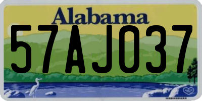 AL license plate 57AJ037