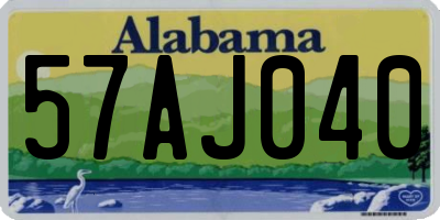 AL license plate 57AJ040