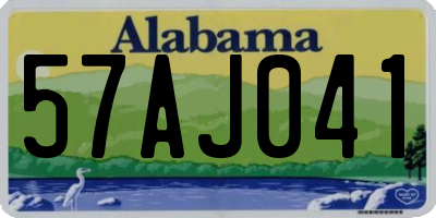 AL license plate 57AJ041