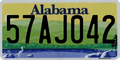 AL license plate 57AJ042