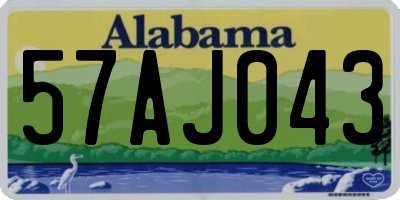 AL license plate 57AJ043
