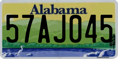 AL license plate 57AJ045