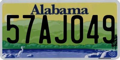 AL license plate 57AJ049