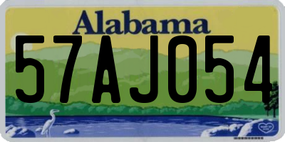 AL license plate 57AJ054