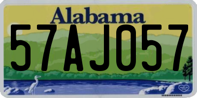 AL license plate 57AJ057