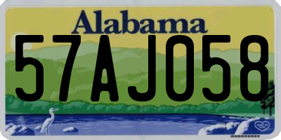AL license plate 57AJ058