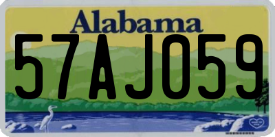 AL license plate 57AJ059