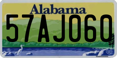 AL license plate 57AJ060