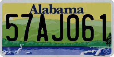 AL license plate 57AJ061