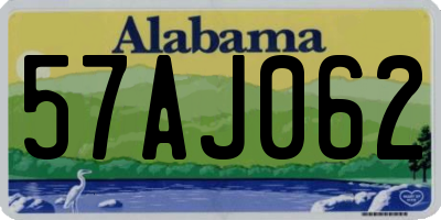 AL license plate 57AJ062