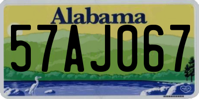 AL license plate 57AJ067