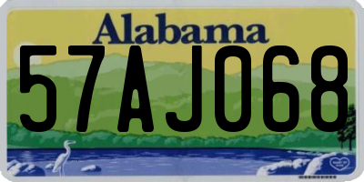 AL license plate 57AJ068
