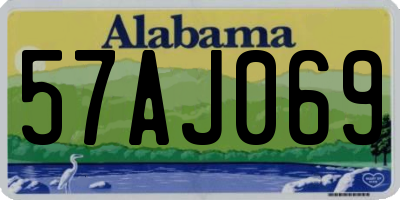 AL license plate 57AJ069