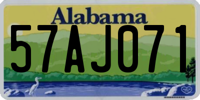 AL license plate 57AJ071