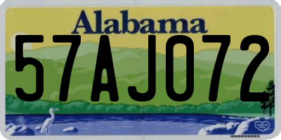 AL license plate 57AJ072