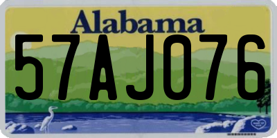 AL license plate 57AJ076