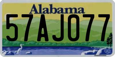 AL license plate 57AJ077